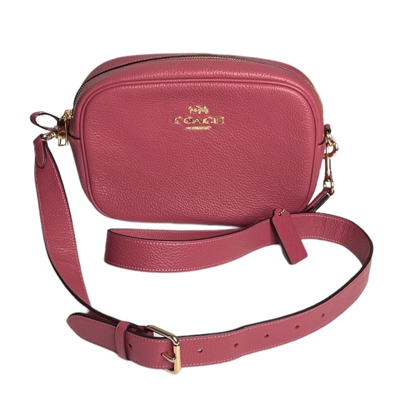 Coach Letter Jamie Pebble Leather Shoulder Bag Rouge Mauve - Picture 7 of 7